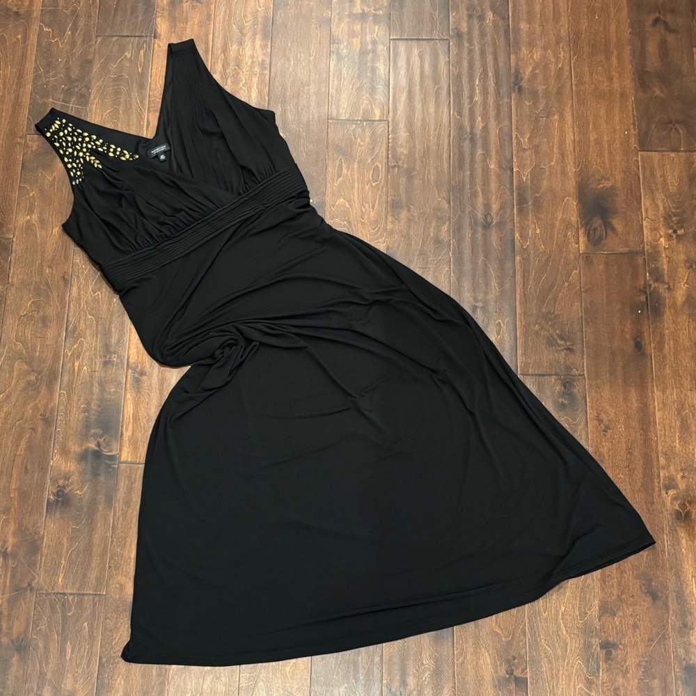 Spense Black Maxi Dress with Gold Details